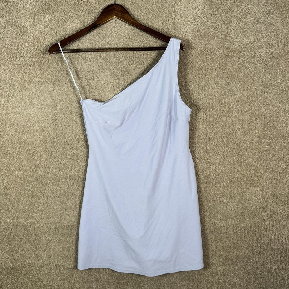 Abercrombie & Fitch Dress Womens PM Gray One Shoulder Slip Lined Knit Mini Party - Picture 2 of 9